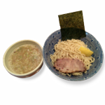 二番人気はコクのある濃厚塩スープに浅草開化楼の太麺を組み合わせた塩つけ麺です。